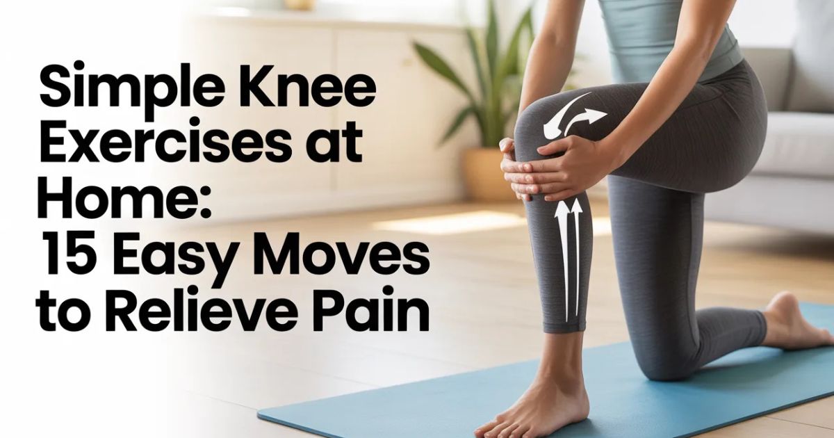 Woman performing simple knee exercises at home on a yoga mat