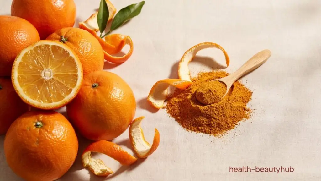 Orange peel powder benefits for skin with DIY face pack for glowing skin