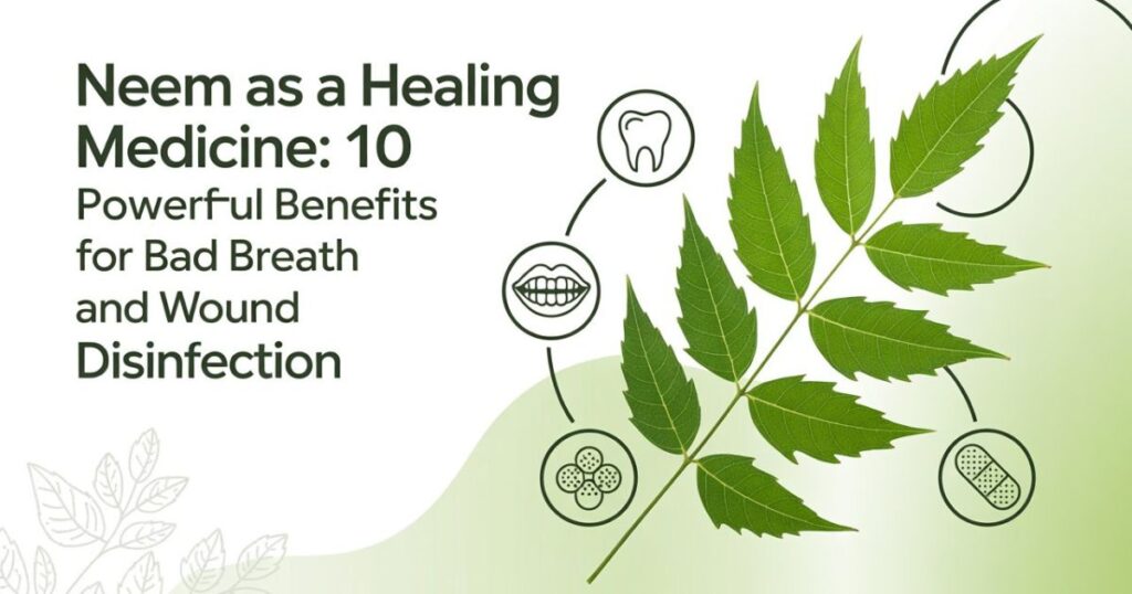 neem as a healing medicine for bad breath and wound disinfection