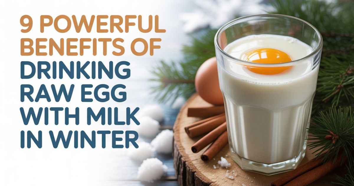 Drinking raw egg with milk in winter for energy, warmth, and strength support