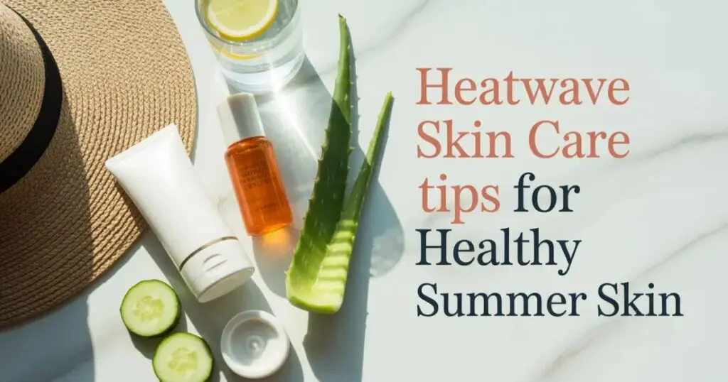 Woman applying sunscreen during a heatwave skin care routine in summer